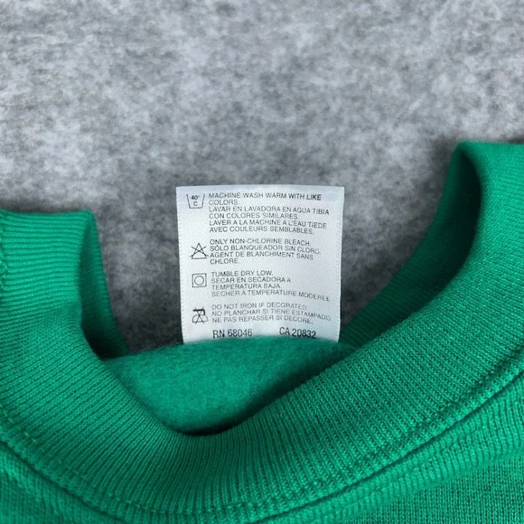 VTG Tultex Sweatshirt Womens Large Green Crewneck Pullover NOS Deadstock 90s USA - Picture 11 of 12